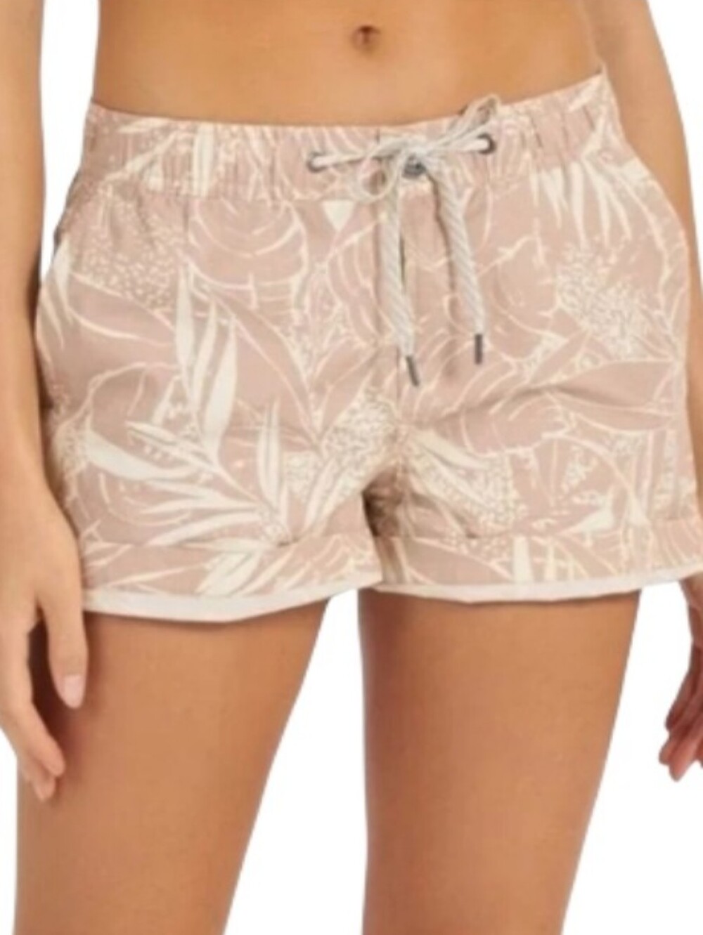 Vuori Ripstop Drawstring Shorts In Pink Salt Rainforest Print